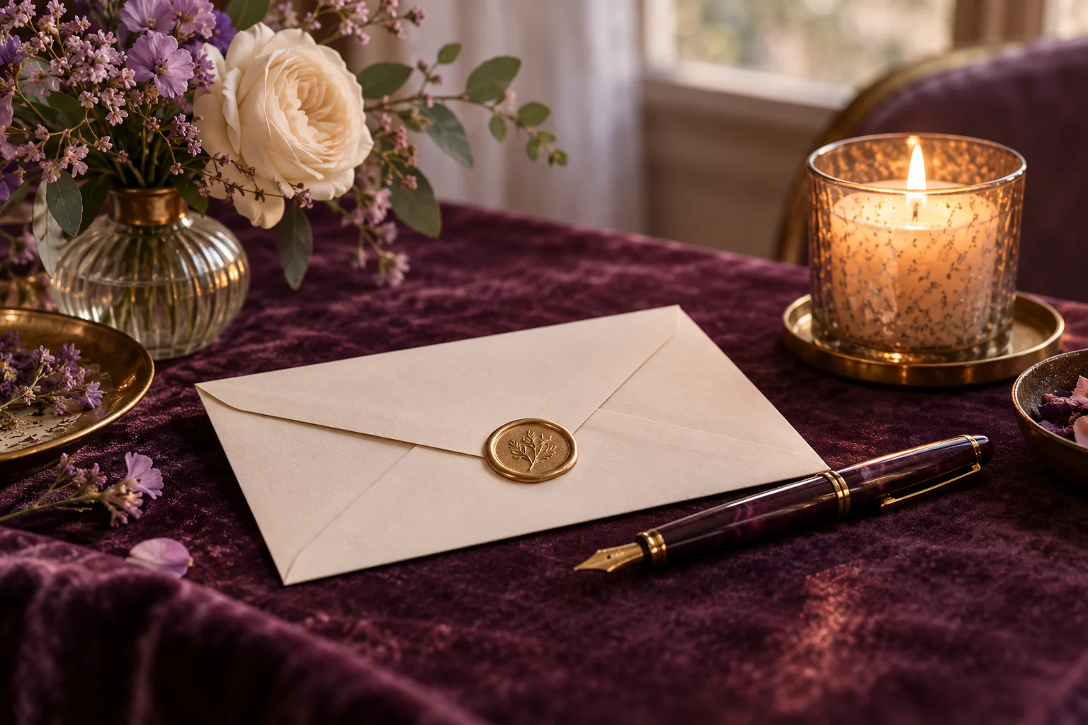The conversation you never had: why unfinished words can linger A sealed cream envelope and fountain pen on a plum-colored table