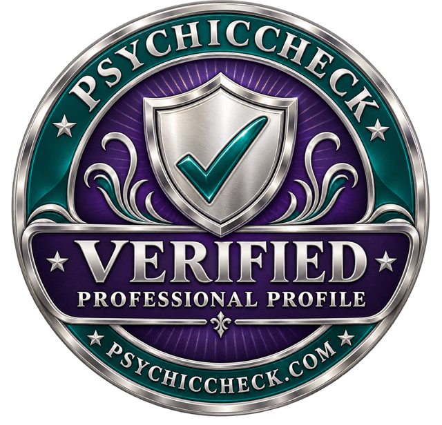 PsychicCheck professional profile badge
