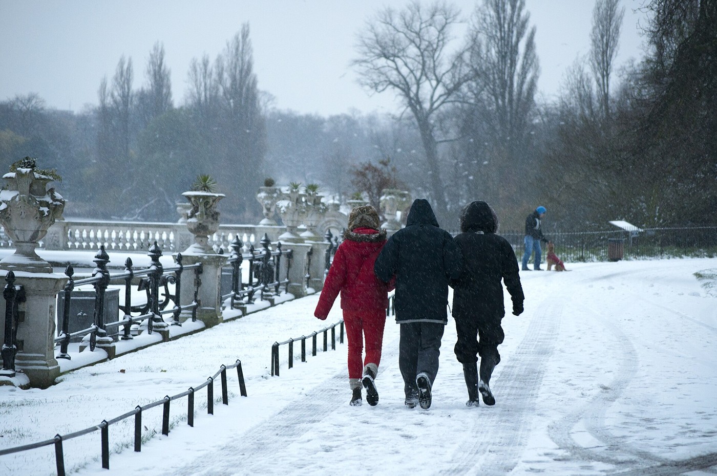 Real photograph of friends walking together outdoors